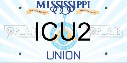 ICU2 Mississippi License Plate