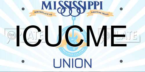ICUCME Mississippi License Plate