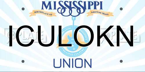 ICULOKN Mississippi License Plate