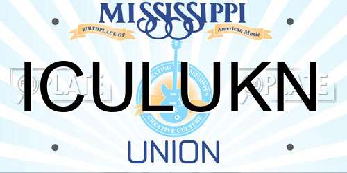 ICULUKN Mississippi License Plate
