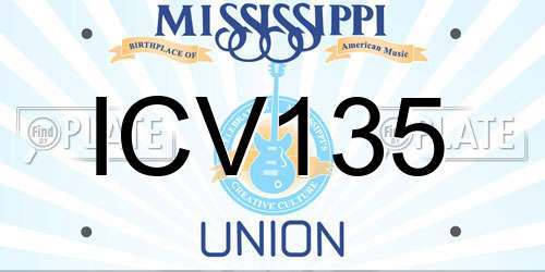 ICV135 Mississippi License Plate