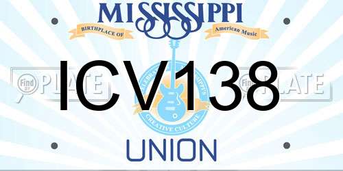 ICV138 Mississippi License Plate