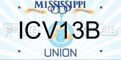 ICV13B Mississippi License Plate