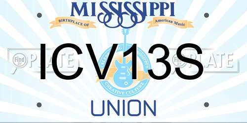 ICV13S Mississippi License Plate