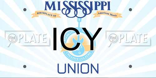 ICY Mississippi License Plate
