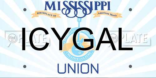 ICYGAL Mississippi License Plate