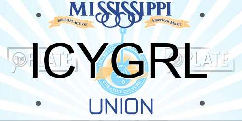 ICYGRL Mississippi License Plate