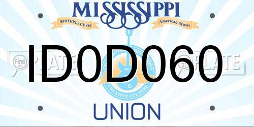 ID0D060 Mississippi License Plate