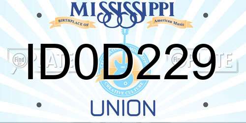 ID0D229 Mississippi License Plate