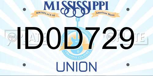 ID0D729 Mississippi License Plate