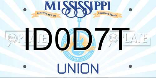 ID0D7T Mississippi License Plate