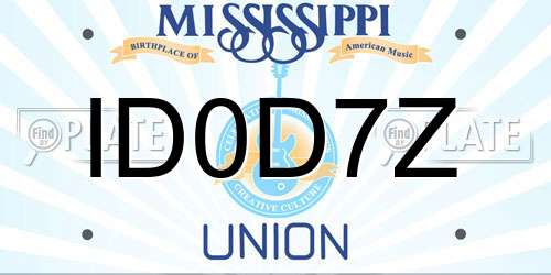 ID0D7Z Mississippi License Plate