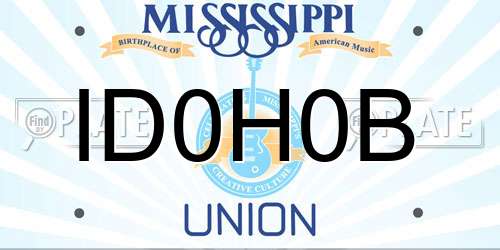 ID0H0B Mississippi License Plate