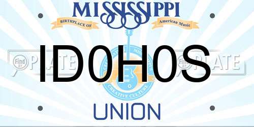 ID0H0S Mississippi License Plate