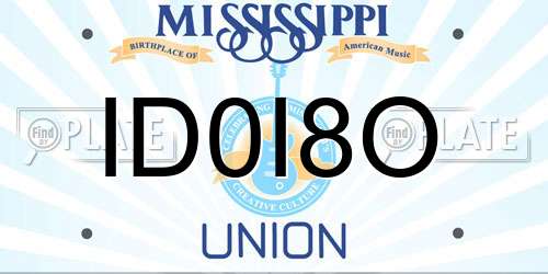 ID0I8O Mississippi License Plate