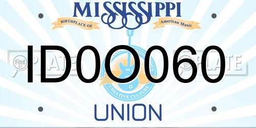 ID0O060 Mississippi License Plate