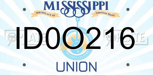 ID0O216 Mississippi License Plate