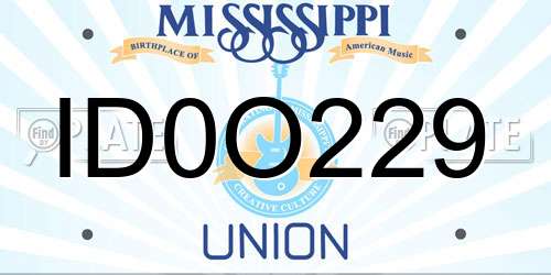 ID0O229 Mississippi License Plate