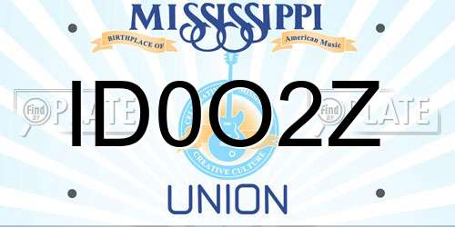 ID0O2Z Mississippi License Plate