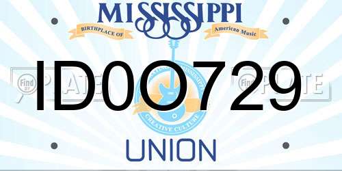 ID0O729 Mississippi License Plate