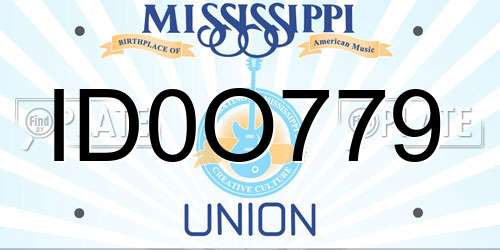 ID0O779 Mississippi License Plate