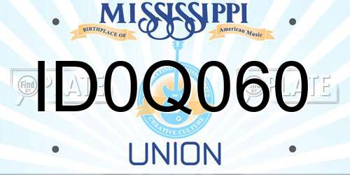 ID0Q060 Mississippi License Plate