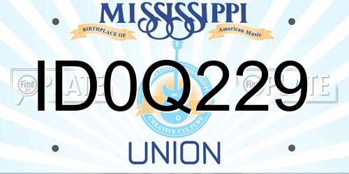 ID0Q229 Mississippi License Plate