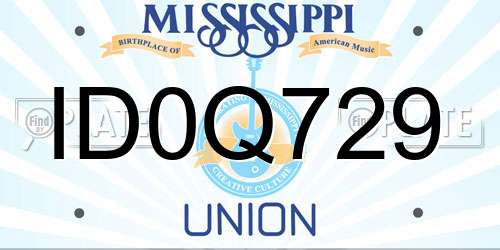 ID0Q729 Mississippi License Plate