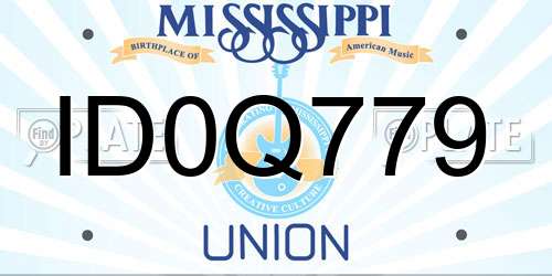 ID0Q779 Mississippi License Plate