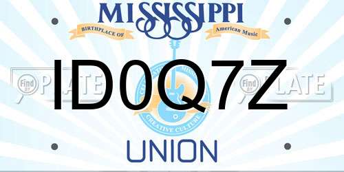 ID0Q7Z Mississippi License Plate