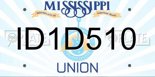 ID1D510 Mississippi License Plate