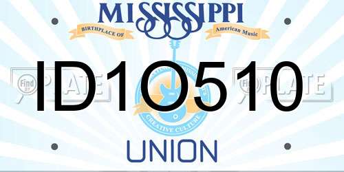 ID1O510 Mississippi License Plate