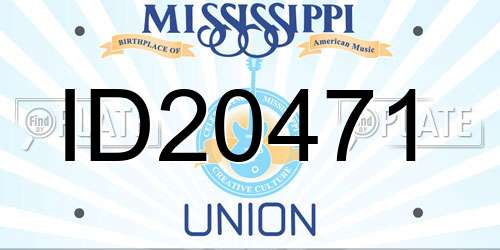 ID20471 Mississippi License Plate