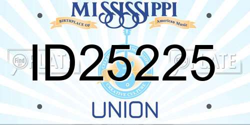 ID25225 Mississippi License Plate