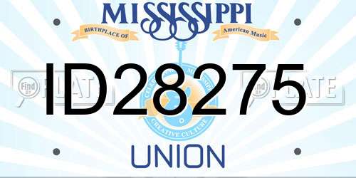 ID28275 Mississippi License Plate