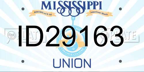 ID29163 Mississippi License Plate