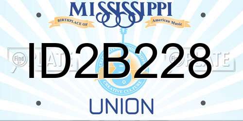 ID2B228 Mississippi License Plate