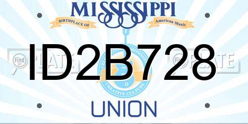 ID2B728 Mississippi License Plate