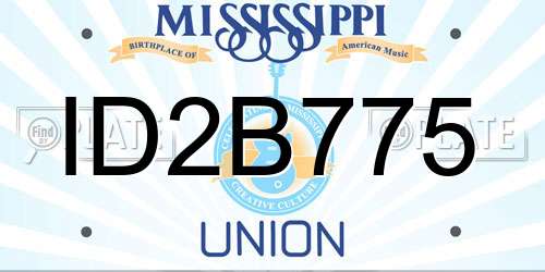 ID2B775 Mississippi License Plate