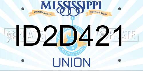 ID2D421 Mississippi License Plate