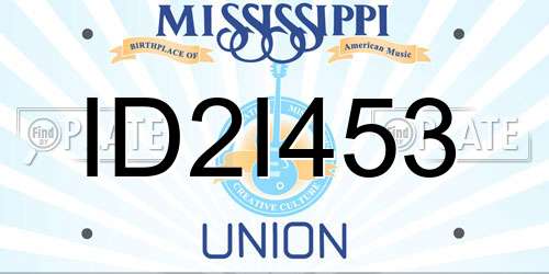 ID2I453 Mississippi License Plate