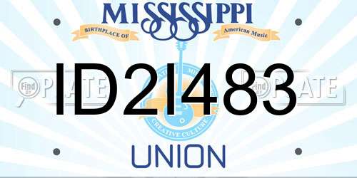 ID2I483 Mississippi License Plate