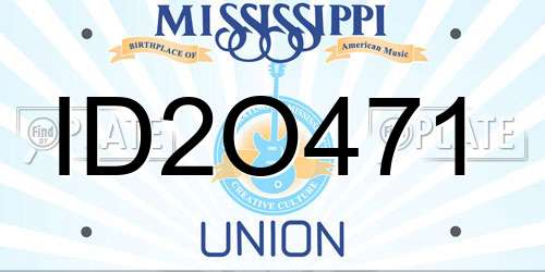ID2O471 Mississippi License Plate