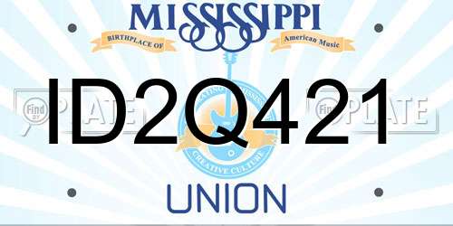 ID2Q421 Mississippi License Plate
