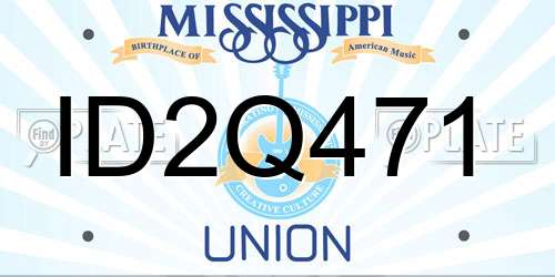 ID2Q471 Mississippi License Plate