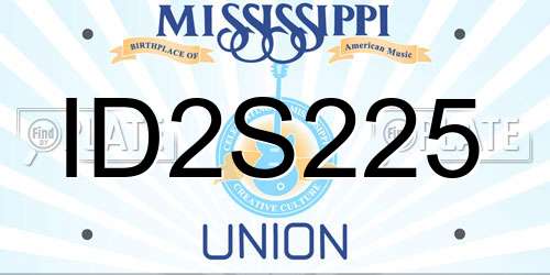 ID2S225 Mississippi License Plate