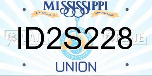 ID2S228 Mississippi License Plate