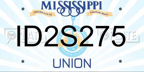 ID2S275 Mississippi License Plate