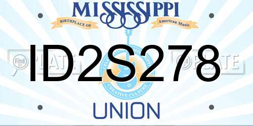 ID2S278 Mississippi License Plate
