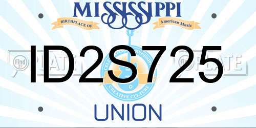 ID2S725 Mississippi License Plate